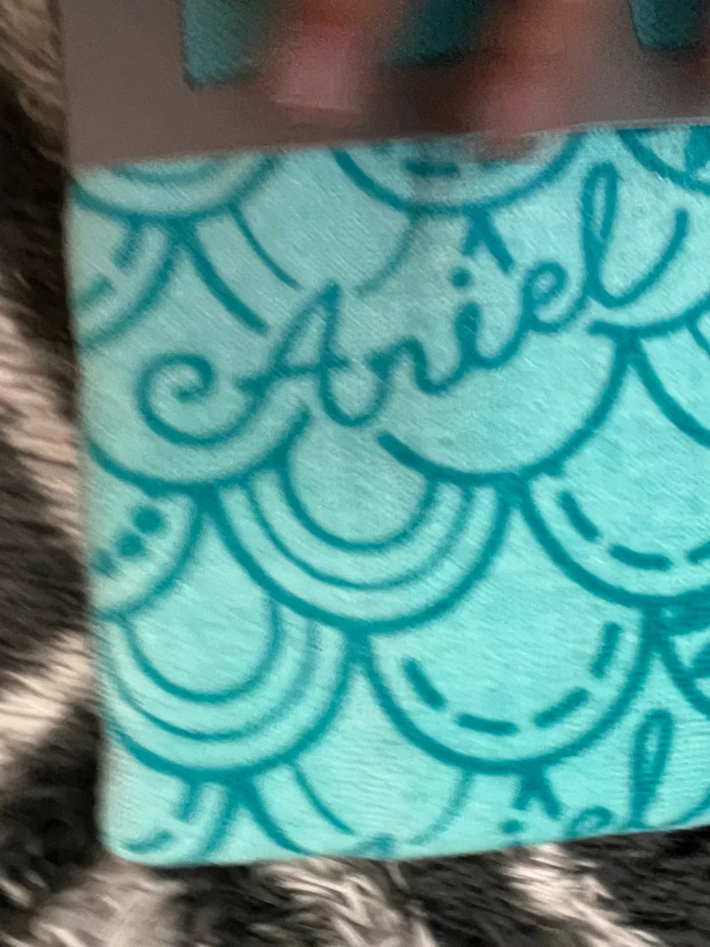 Disney Ariel The Little Mermaid Aqua Turquoise Beach Towel w Fins NWT